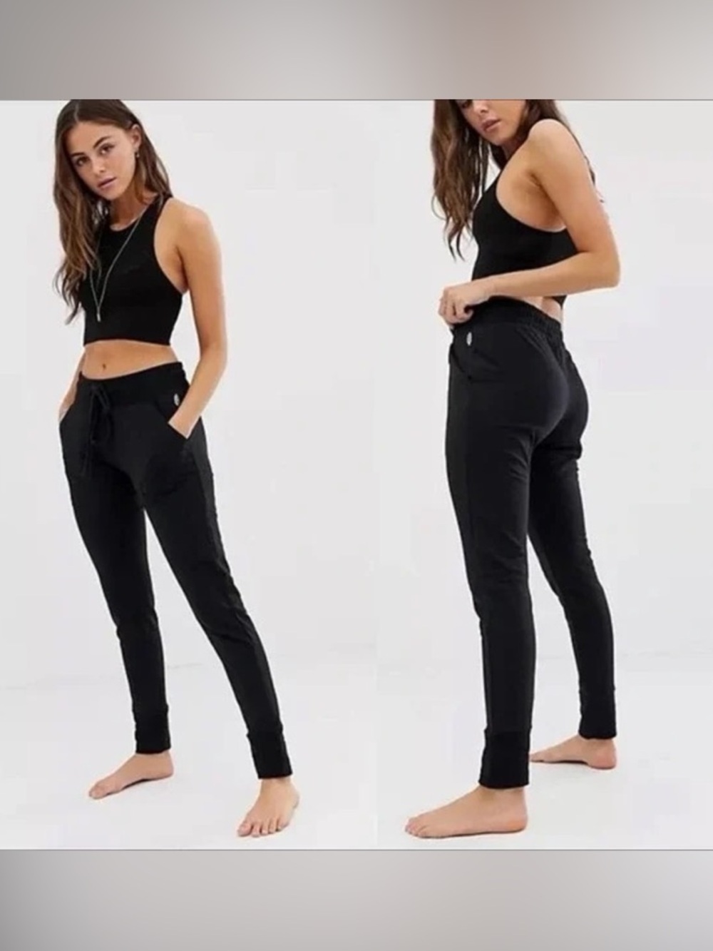 FREE PEOPLE Sunny Skinny Sweatpants In Black Medium